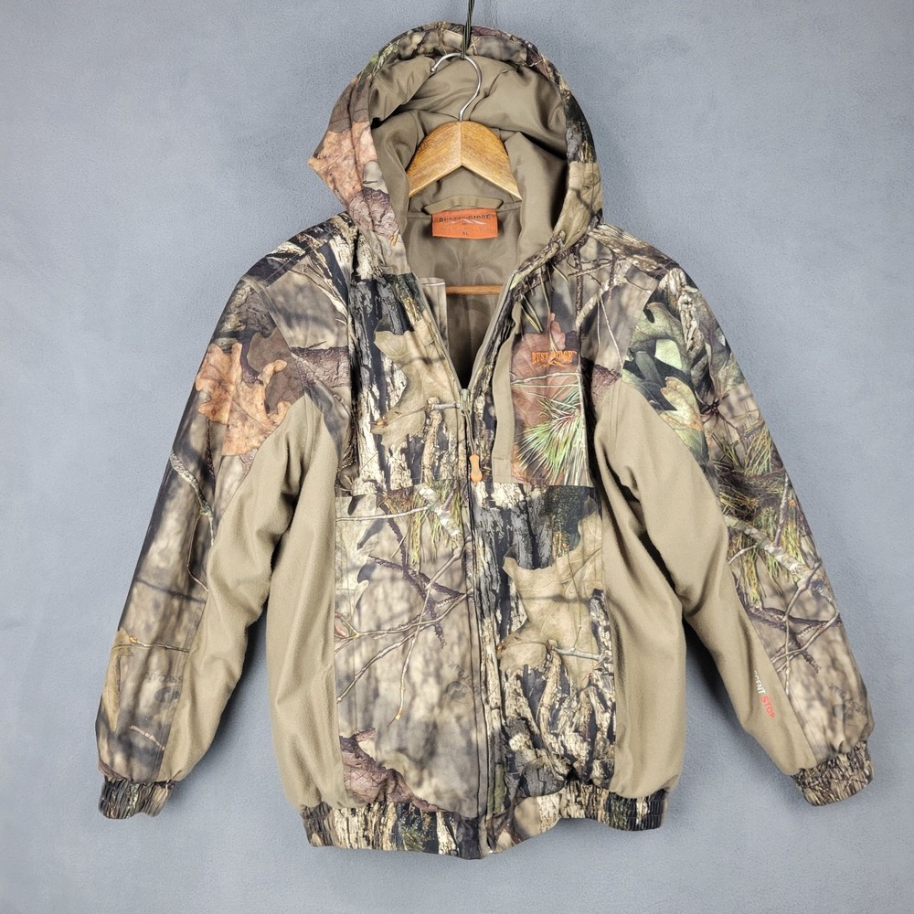 Realtree Camo Hooded Puffer Jacket in Tan and Green